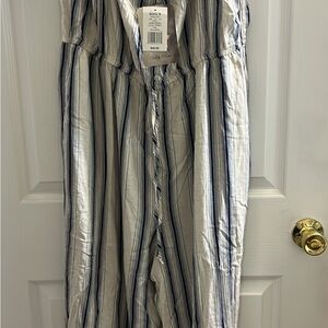 Lily Rose Blue and White Striped Jumpsuit